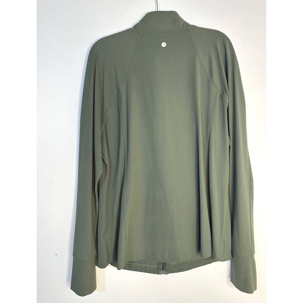 Avia Zip Up Athletic Jacket Women XXL 20 Olive Green Excellent Thumbholes Active